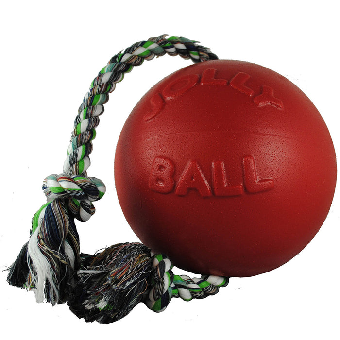 Jolly Romp N Roll Ball With Rope Red 4.5"