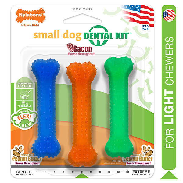 Flexi Chew Dental PB & Bacon Petite 3pk