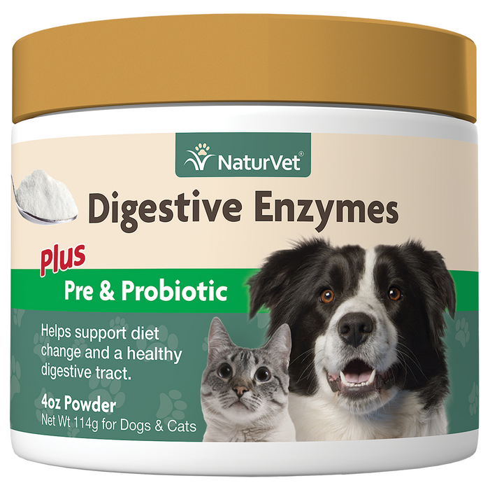 NaturVet Digestive Enzymes Pre and Probiotics 4oz