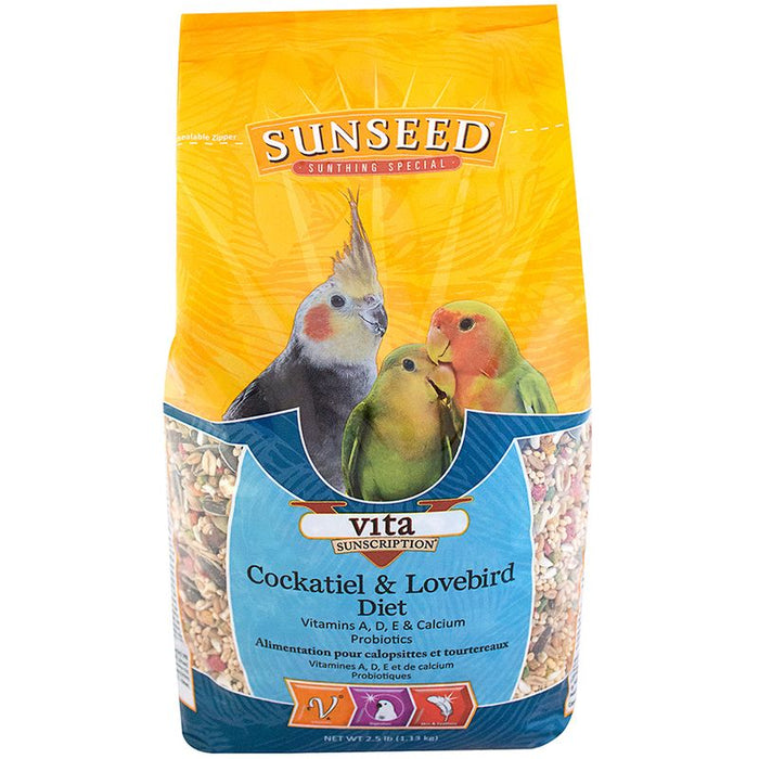 Sunseed Vita Cockatiel & Lovebird Diet 2.5lbs