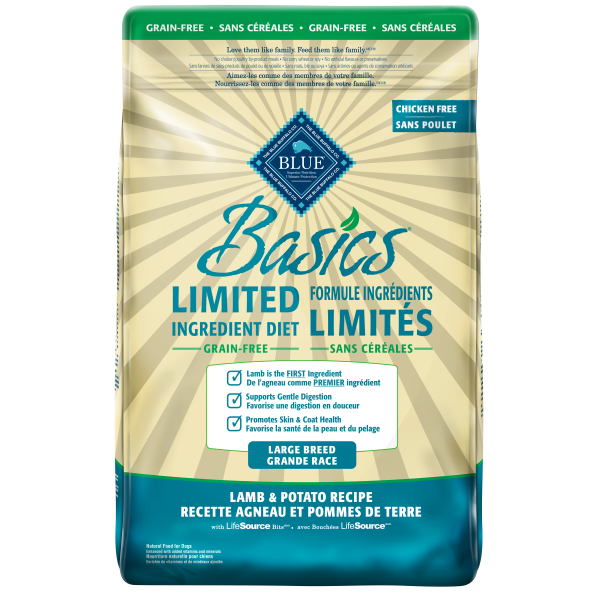 Blue Basics LID Dog Adult Lrg Breed Lamb 22lbs