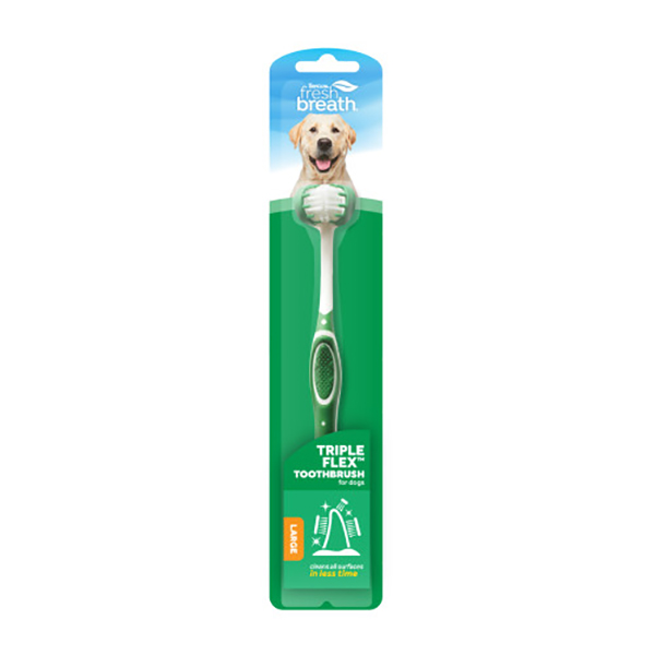 TropiClean Fresh Breath Triple Flex Toothbrush For Large Dogs