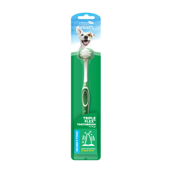 Tropiclean Fresh Breath Triple Flex Toothbrush For Small Dogs Dog