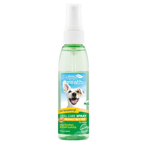 TropiClean Fresh Breath Peanut Butter Oral Care Spray 4oz, Dog