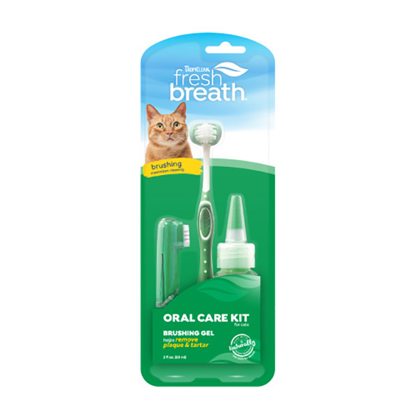 TropiClean Fresh Breath Clean Teeth Oral Care Kit 2oz, Cat