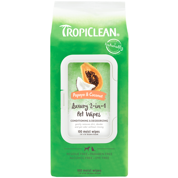Tropiclean Luxury 2 in 1 Wipes 100ct Dog/cat