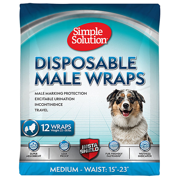 SS Disposable Male Wraps Medium 15-23"