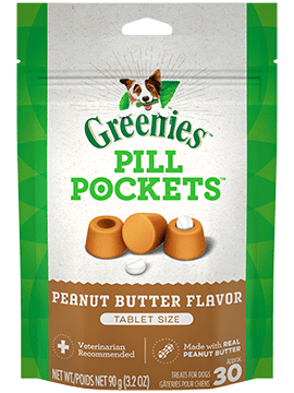 Greenies Pill Pockets Peanut Butter 3.2 oz Tablets, 30