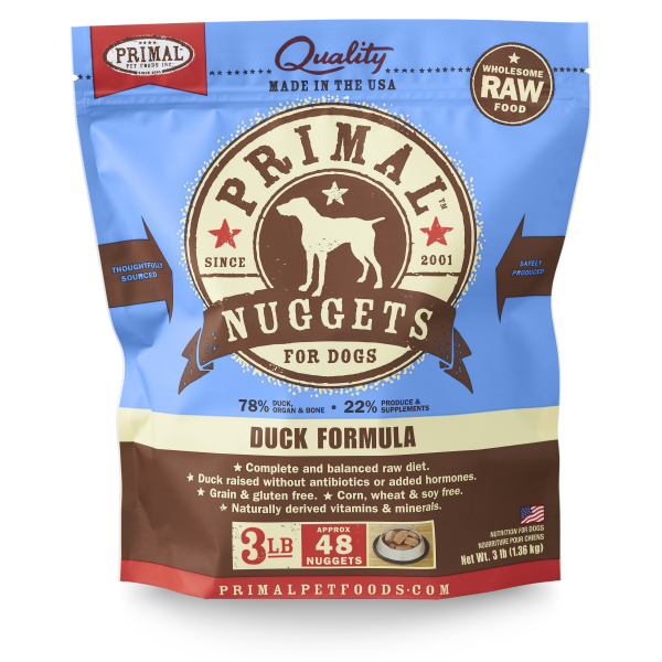 Primal Dog Raw Duck Nuggets 3 lb
