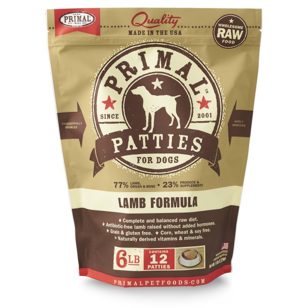 Primal Dog Raw Lamb Patties 6 lb