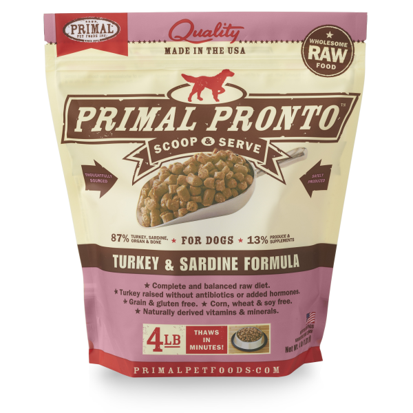 Primal Dog Raw Turkey Sardine Pronto 4 lb