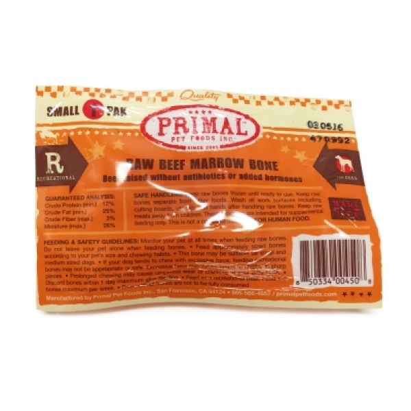 Primal Dog Raw Beef Marrow Bone Small