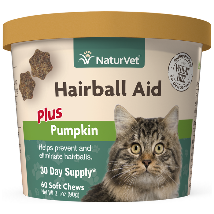 NaturVet Hairball & Pumpkin Cat Soft Chew 60 ct