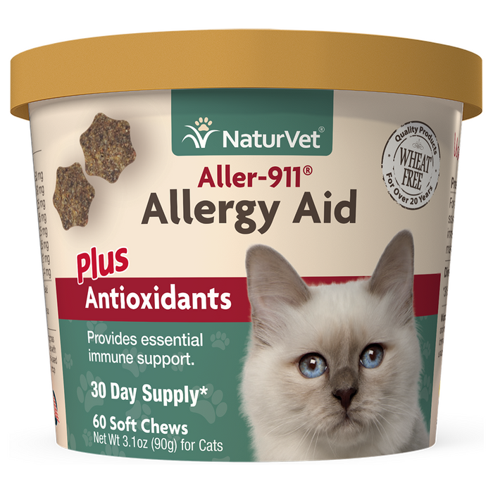 NaturVet Aller-911 Allergy Aid & Antioxidants Cat Soft Chew 60 ct