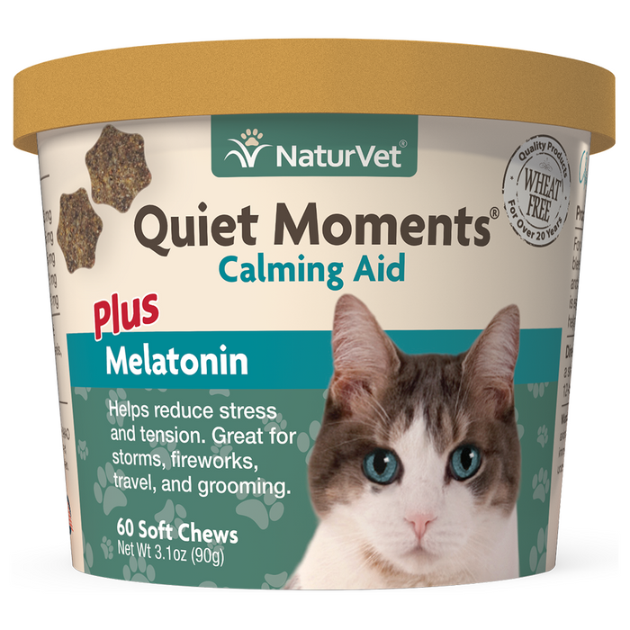 NaturVet Quiet Moments Plus Melatonin Cat Soft Chew 60 ct