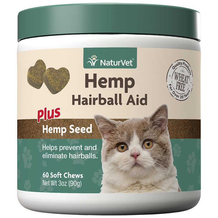 NaturVet Hemp Hairball Aid Cat Soft Chew 60 ct