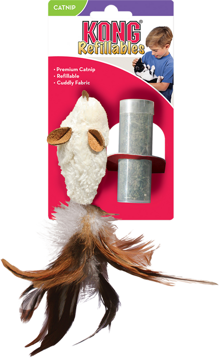 Kong Feather Mouse | Catnip Refillable