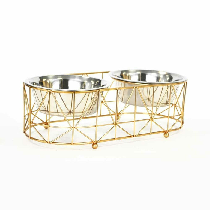 B & E Keira Gold Metal Wire 1qt Double Feeder