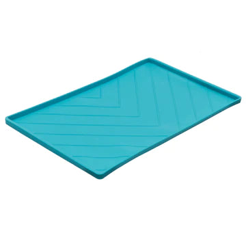 Messy Mutts Mat with Metal Rods Medium Blue