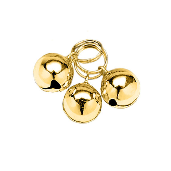Dog Round Collar Balls Gold 3pk