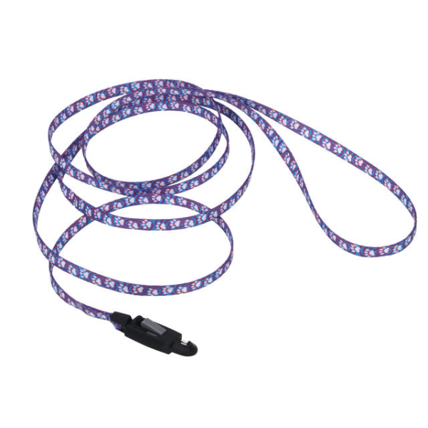 Li'l Pals Leash Light Blue Paw w/ E-Z Snap®3/8"x6'