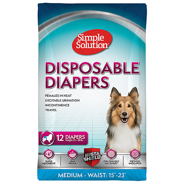 SS Disposable Diapers Female Med 12pk