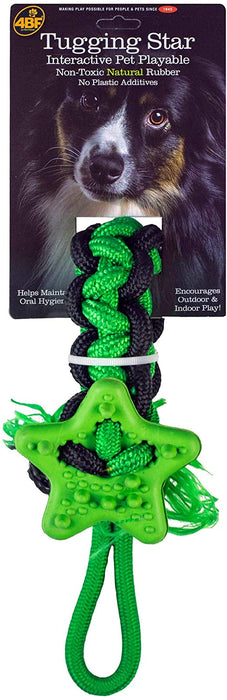 Tugging Star Rubber Rope Toy - Green