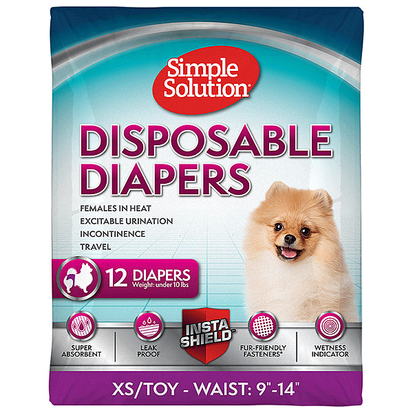 SS Disposable Female Diapers XSml/Toy 12pk