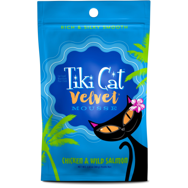 Tiki Cat Velvet Mousse GF Chick/Wild Salmon 2.8oz Pouch