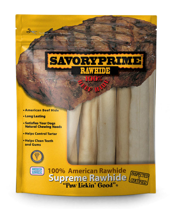 Savory Prime Supreme Beefhide Retriever Roll Chew 9"-10" 8pk