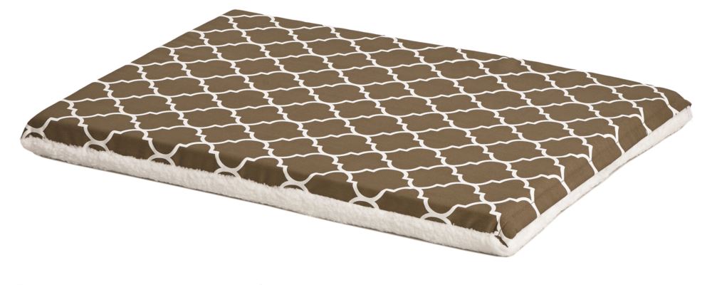 Midwest Geo/Fleece Reversible Crate Pad with Teflon Brown 36 inch L x 24.25 inch W x 2.28 inch H