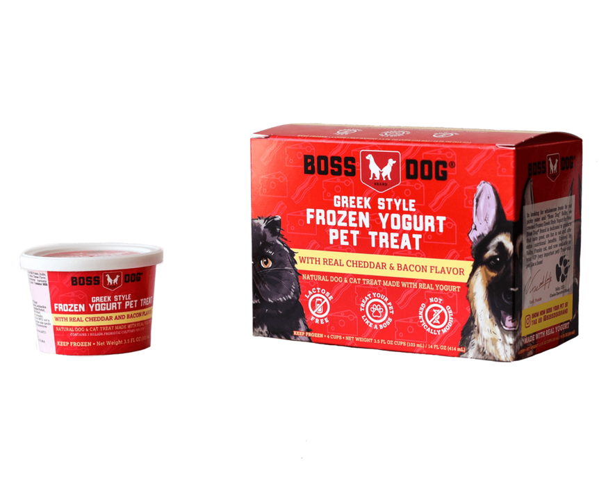 Boss Dog Frozen Yogurt Real Cheddar & Bacon 4 x 103ml
