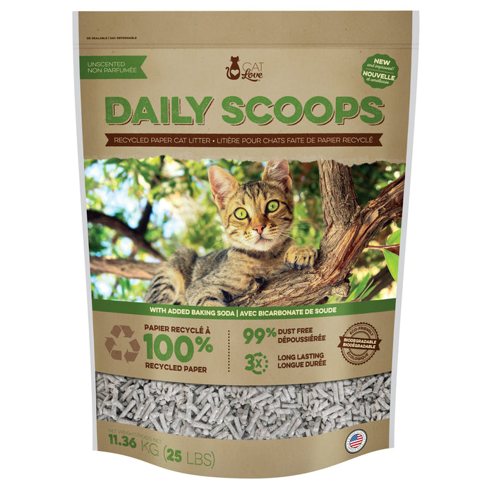 Cat Love Daily Scoops Paper Litter, 25lbs