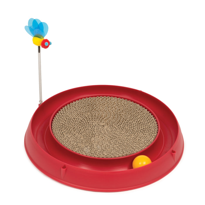 Catit Play Scratch Pad, Bee & Ball Red