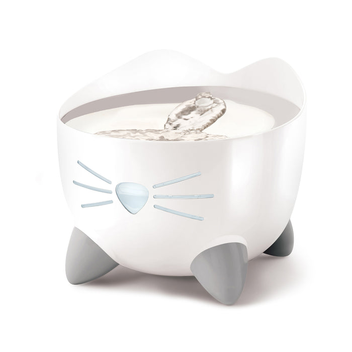 Catit Pixi Fountain, White with Stainless Steel