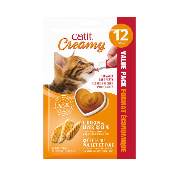 Catit Creamy Lickable Treats, Chicken & Liver 12pk