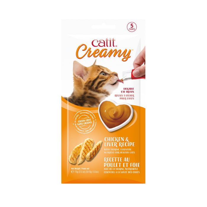 Catit Creamy Lickable Treats, Chicken & Liver 5pk
