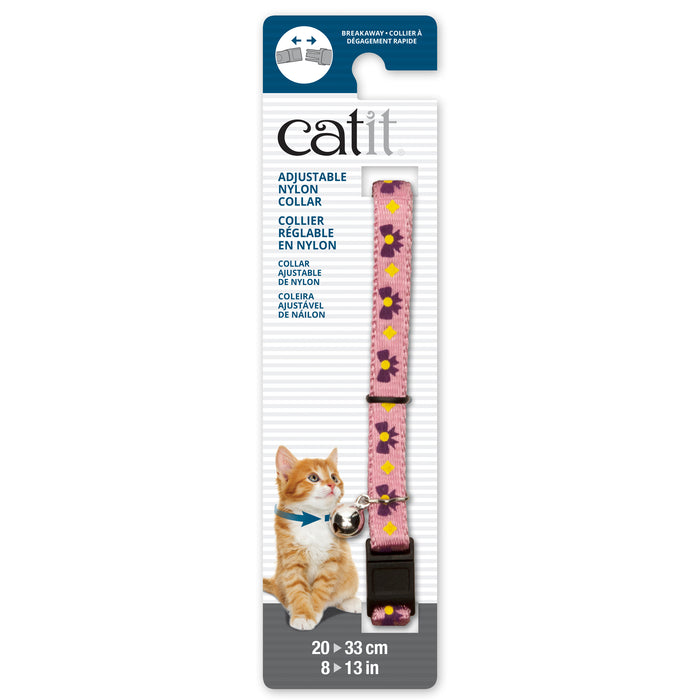 Catit Adjustable Cat Breakaway Collar, Pink w/ bows