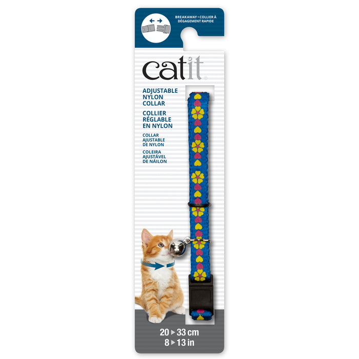 Catit Adjustable Cat Breakaway Collar Blue Flowers