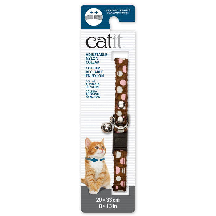 Catit Adjustable Cat Breakaway Collar Brown Polka Dots