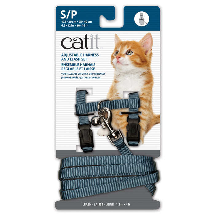 Catit Adjustable Harness & Leash Set, Blue Sml
