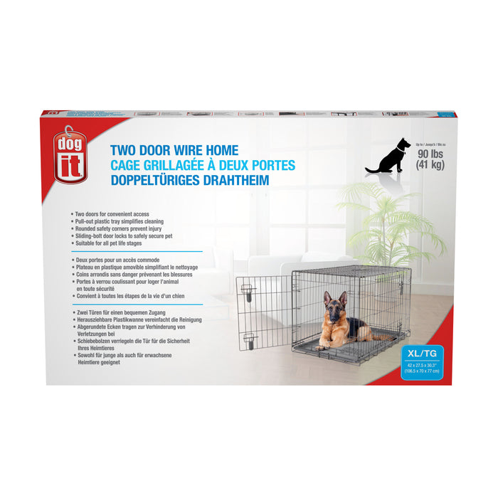 Dogit Two Door Wire Home Crate  XLarge 42"x27.5"x30"