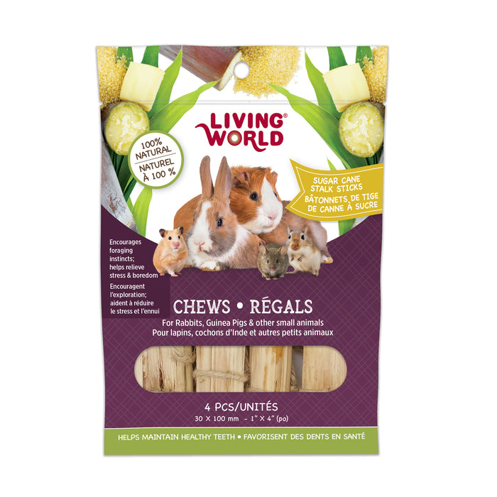 LW Small Animal Chews Sugar Cane Sticks 4pk