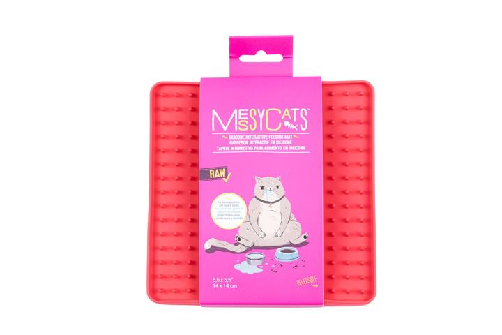 MM Silicone Cat Interactive Reversible Feeding Mat Red