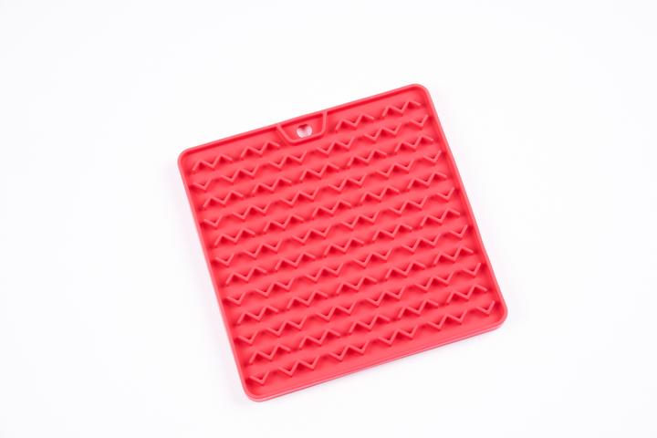MM Silicone Cat Interactive Reversible Feeding Mat Red