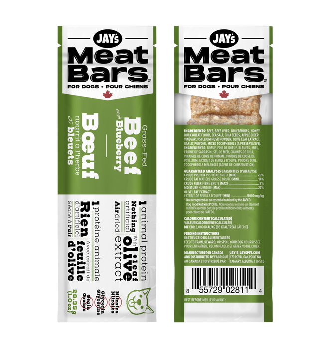 Jay's Meat Bars Beef & Blueberry 28g