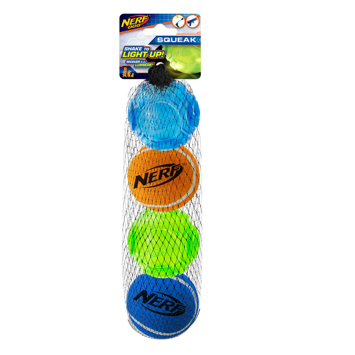 Nerf LED Sonic Ball/Squeak Tennis 4pk