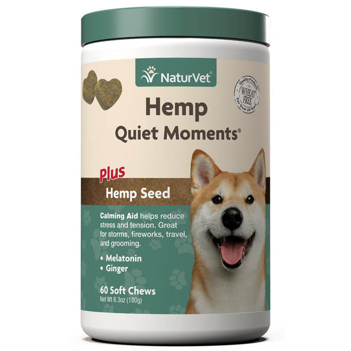 NaturVet Hemp Quiet Moments &Hemp Seed Soft Chew 60ct