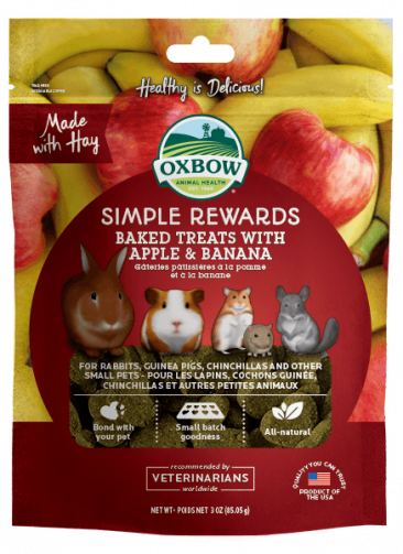 Oxbow Simple Rewards Baked Treats Apple & Banana 3oz
