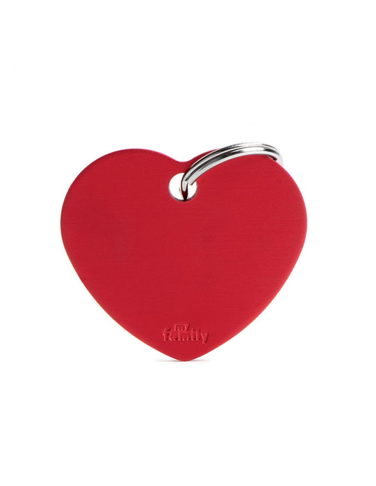 Big Heart Aluminum Red ID Tags